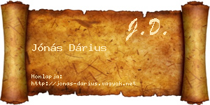 Jónás Dárius névjegykártya